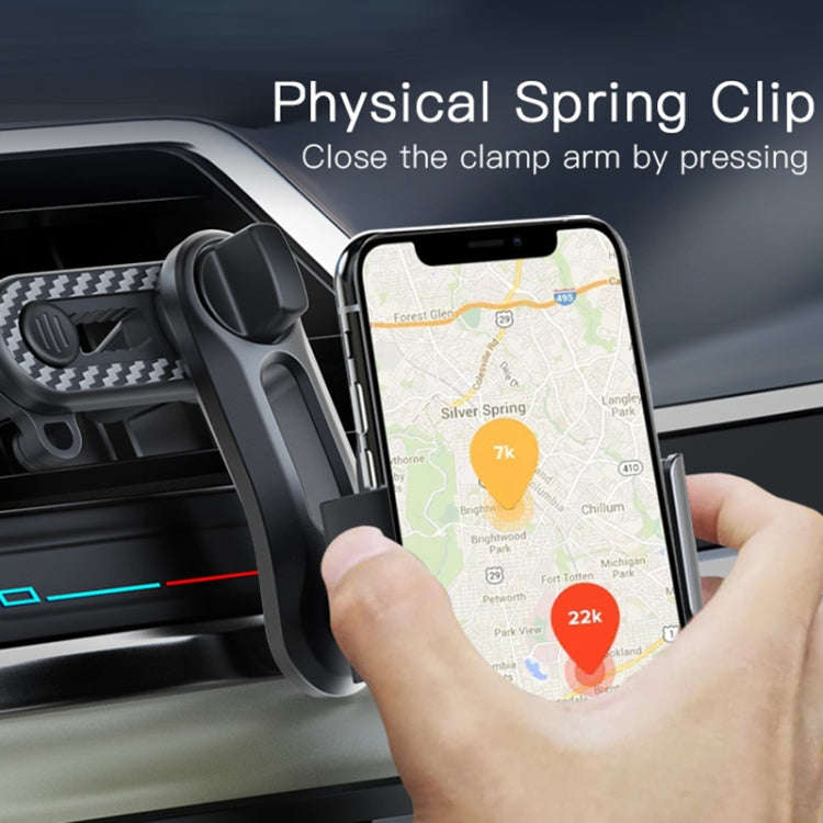Yesido C105 Car Air Outlet Dual Clip Mobile Phone Navigation Holder(Black)