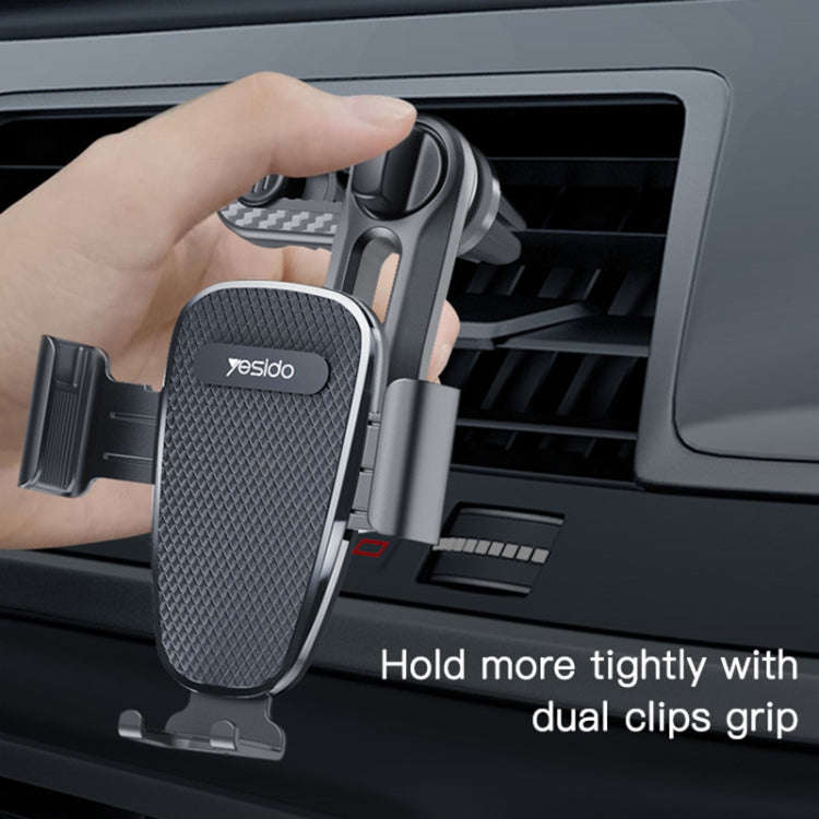 Yesido C105 Car Air Outlet Dual Clip Mobile Phone Navigation Holder(Black)