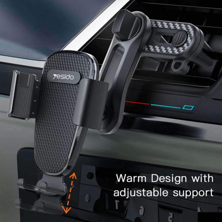 Yesido C105 Car Air Outlet Dual Clip Mobile Phone Navigation Holder(Black)