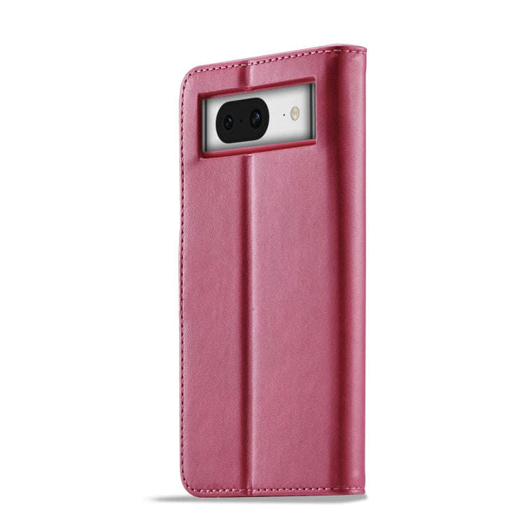 For Google Pixel 8 LC.IMEEKE Calf Texture Flip Leather Phone Case(Red)