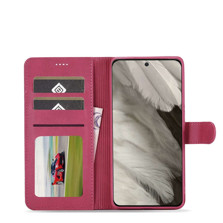 For Google Pixel 8 LC.IMEEKE Calf Texture Flip Leather Phone Case(Red)