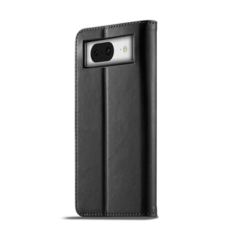 For Google Pixel 7a LC.IMEEKE Calf Texture Flip Leather Phone Case(Black)