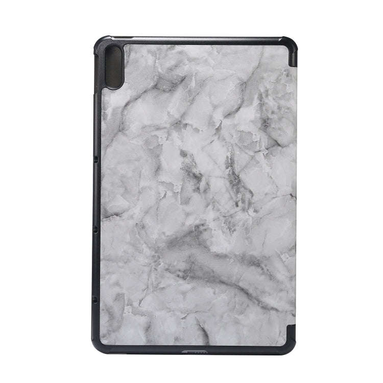 For Huawei MatePad 10.4 inch (2020) Marble Texture Pattern Horizontal Flip Leather Case, with Thr...