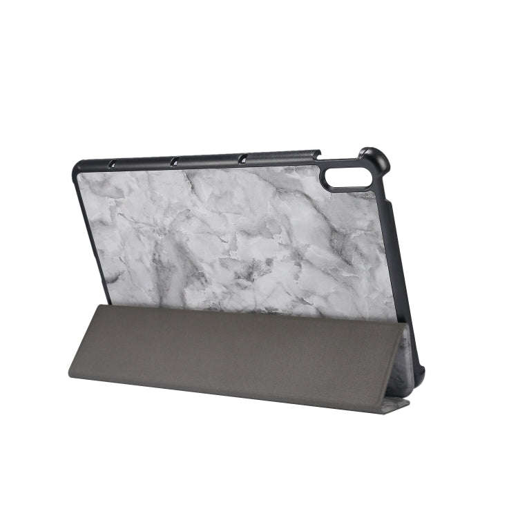 For Huawei MatePad 10.4 inch (2020) Marble Texture Pattern Horizontal Flip Leather Case, with Thr...