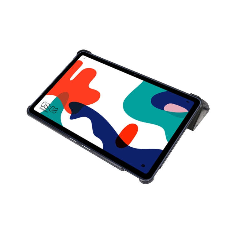 For Huawei MatePad 10.4 inch (2020) Marble Texture Pattern Horizontal Flip Leather Case, with Thr...