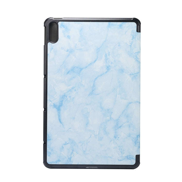 For Huawei MatePad 10.4 inch (2020) Marble Texture Pattern Horizontal Flip Leather Case, with Thr...