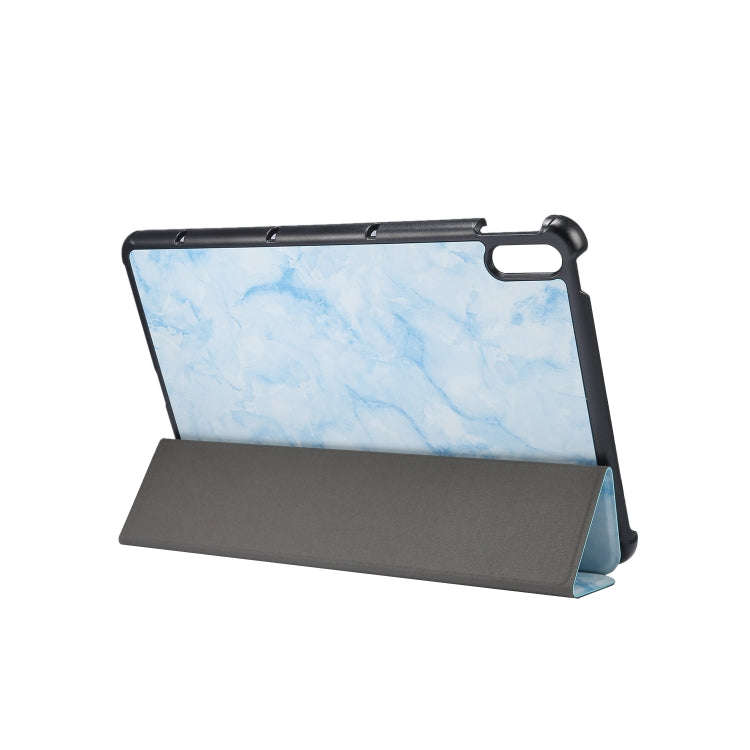 For Huawei MatePad 10.4 inch (2020) Marble Texture Pattern Horizontal Flip Leather Case, with Thr...