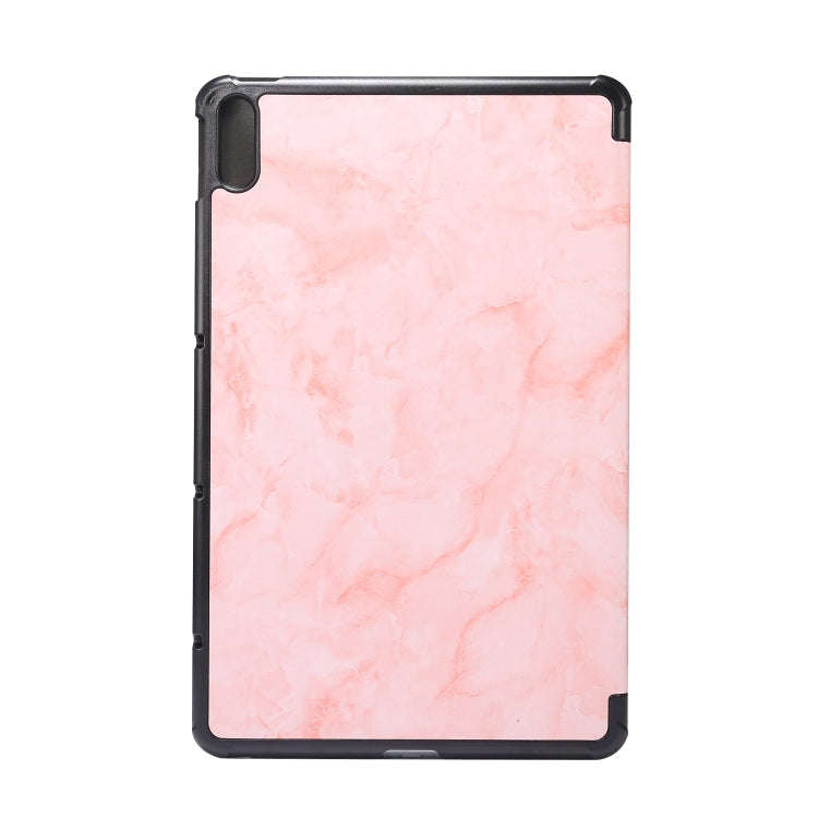 For Huawei MatePad 10.4 inch (2020) Marble Texture Pattern Horizontal Flip Leather Case, with Thr...