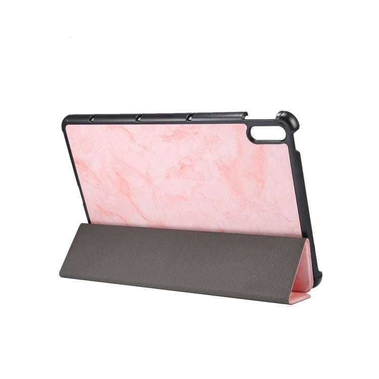 For Huawei MatePad 10.4 inch (2020) Marble Texture Pattern Horizontal Flip Leather Case, with Thr...