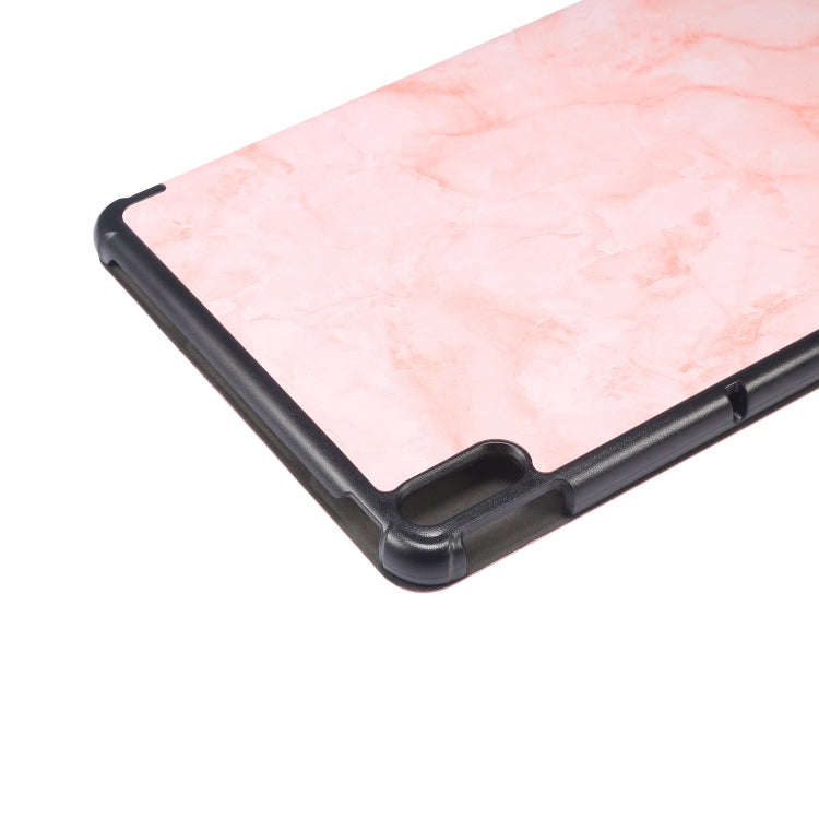 For Huawei MatePad 10.4 inch (2020) Marble Texture Pattern Horizontal Flip Leather Case, with Thr...