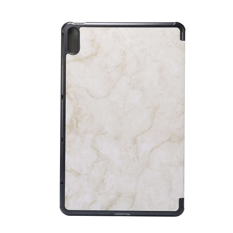 For Huawei MatePad 10.4 inch (2020) Marble Texture Pattern Horizontal Flip Leather Case, with Thr...