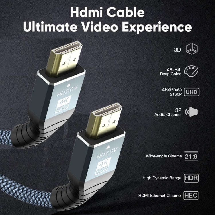 2m HDMI 2.0 Version 4K 60Hz HD Cable(Grey)