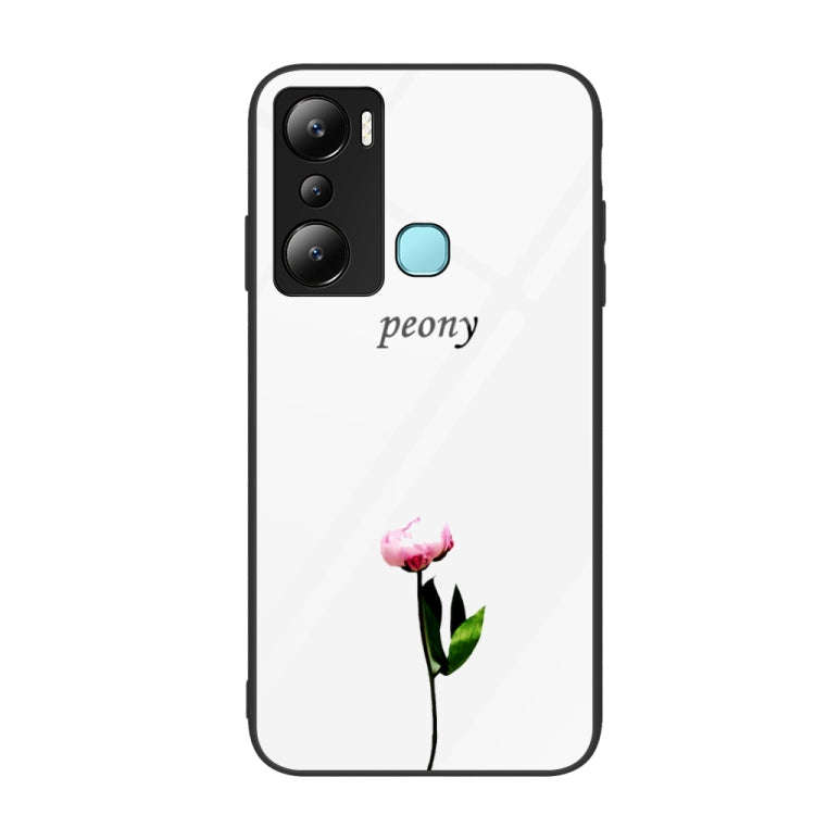 For Infinix Hot 20i Colorful Painted Glass Phone Case(A Flower)
