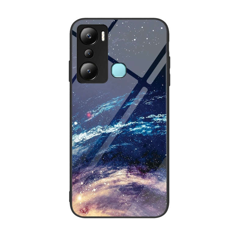 For Infinix Hot 20i Colorful Painted Glass Phone Case(Starry Sky)