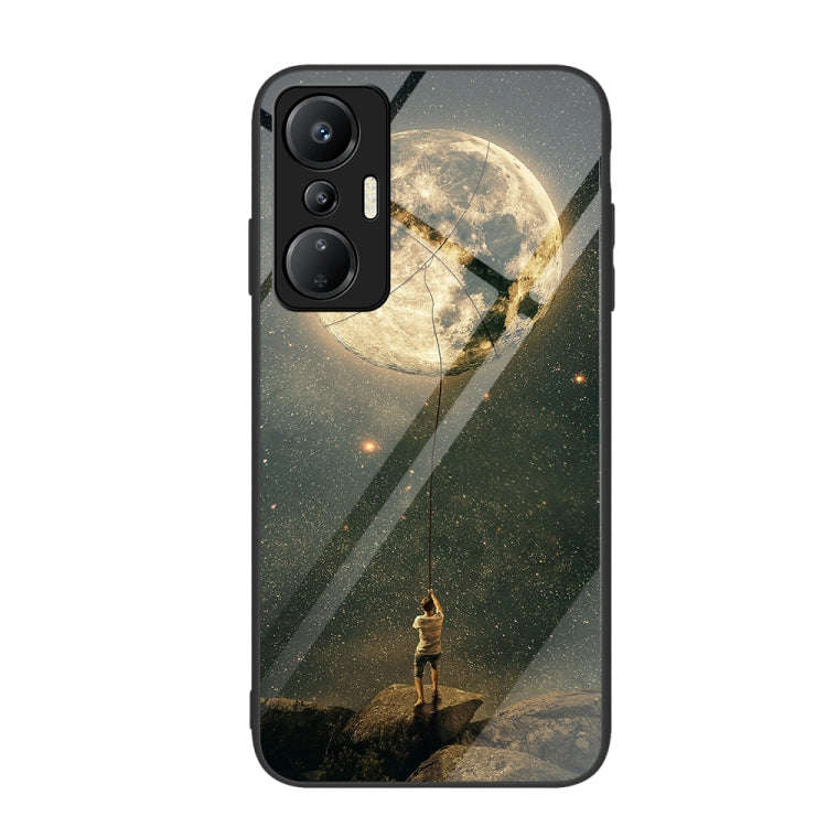 For Infinix Hot 20S Colorful Painted Glass Phone Case(Moon)