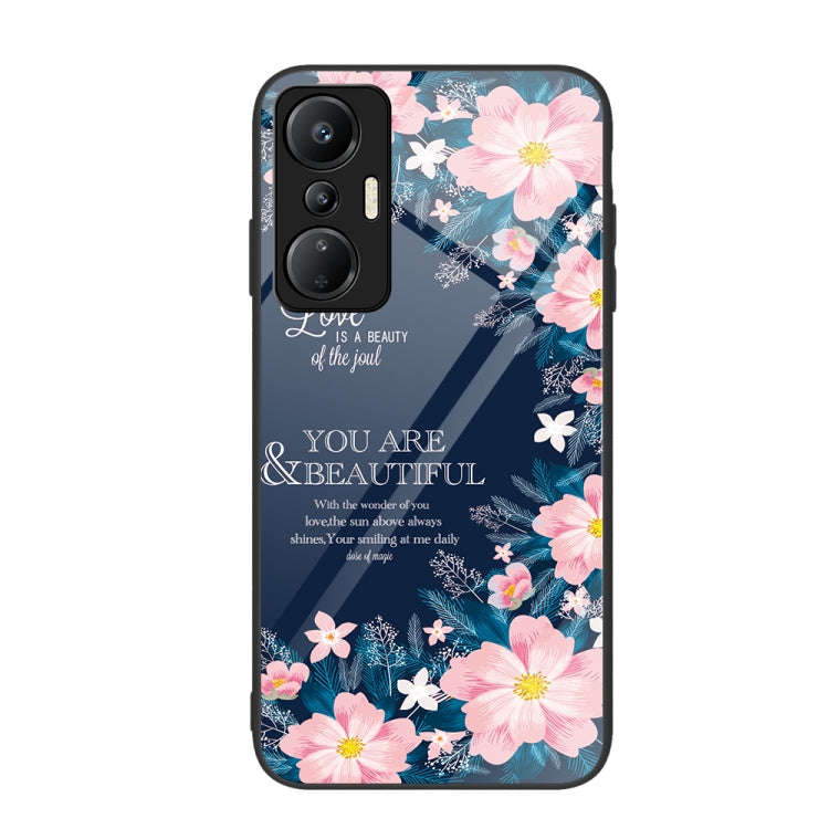 For Infinix Hot 20S Colorful Painted Glass Phone Case(Flower)