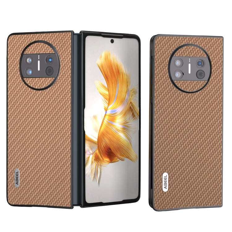For Huawei Mate X3 ABEEL Carbon Fiber Texture Protective Phone Case(Yellow)