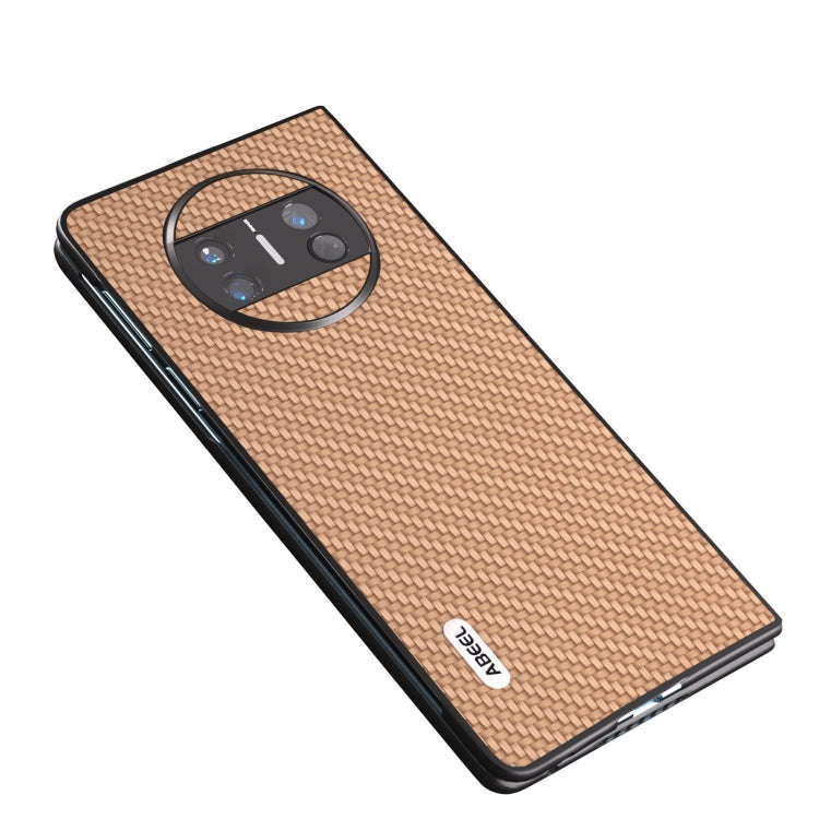 For Huawei Mate X3 ABEEL Carbon Fiber Texture Protective Phone Case(Yellow)