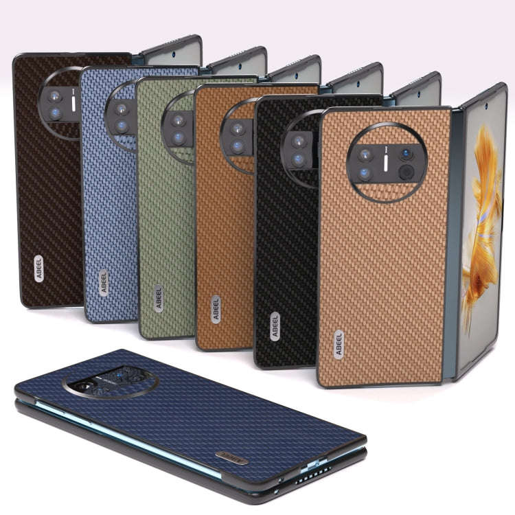 For Huawei Mate X3 ABEEL Carbon Fiber Texture Protective Phone Case(Yellow)