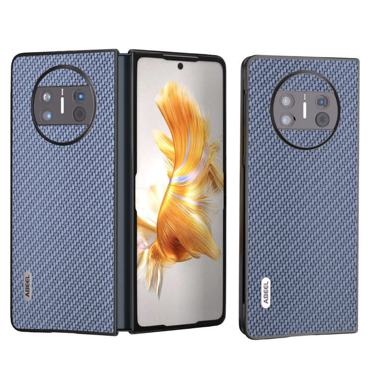 For Huawei Mate X3 ABEEL Carbon Fiber Texture Protective Phone Case(Light Blue)