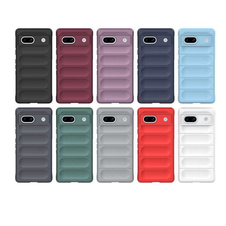 For Google Pixel 7a Magic Shield TPU + Flannel Phone Case(Wine Red)