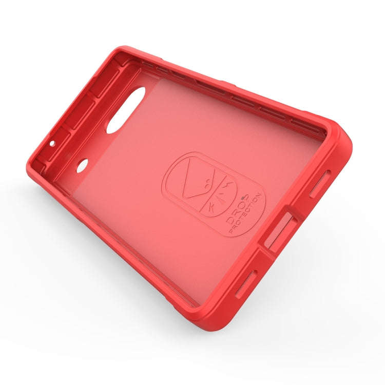 For Google Pixel 7a Magic Shield TPU + Flannel Phone Case(Wine Red)