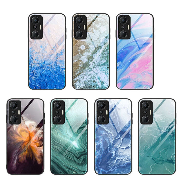 For Infinix Hot 20S Marble Pattern Glass Phone Case(Water Waves)