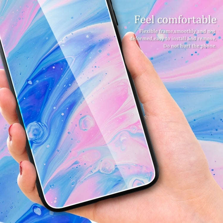 For Infinix Hot 20i Marble Pattern Glass Phone Case(Ocean Waves)