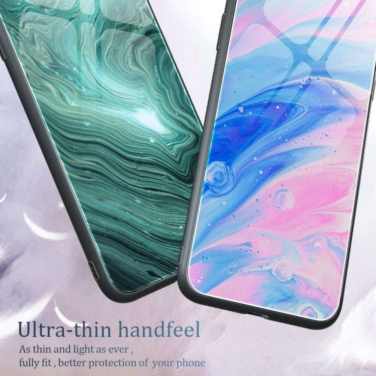 For Infinix Hot 20i Marble Pattern Glass Phone Case(Ocean Waves)