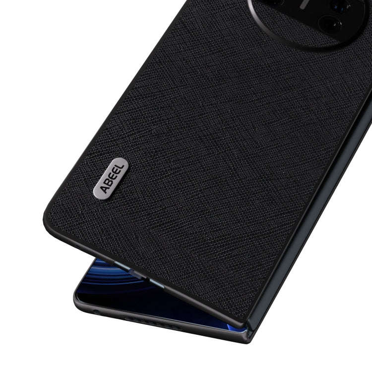For Huawei Mate X3 ABEEL Litchi Texture Genuine Leather Phone Case(Blue)