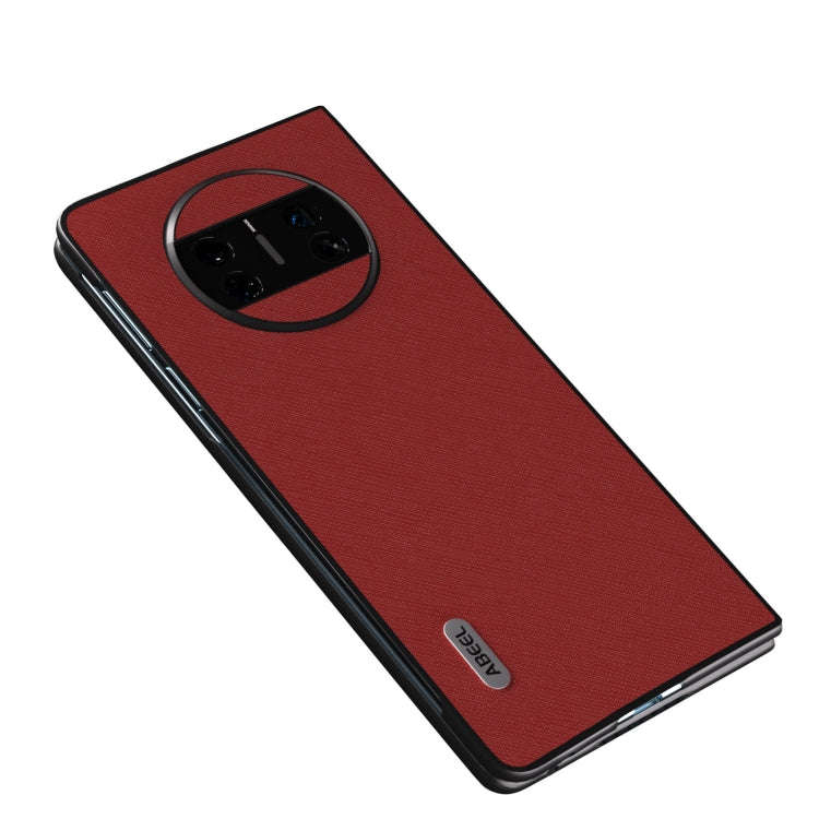 For Huawei Mate X3 ABEEL Litchi Texture Genuine Leather Phone Case(Red)