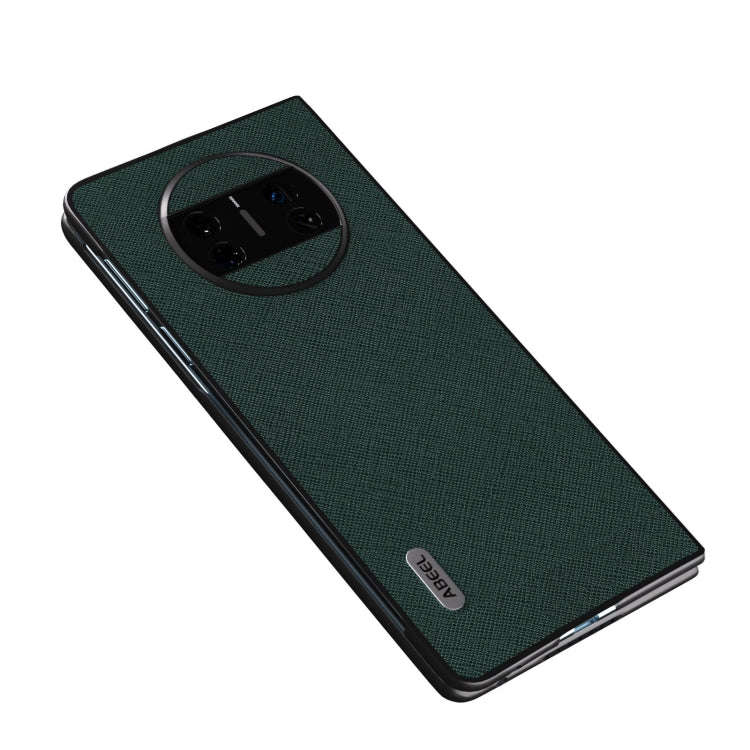 For Huawei Mate X3 ABEEL Litchi Texture Genuine Leather Phone Case(Green)