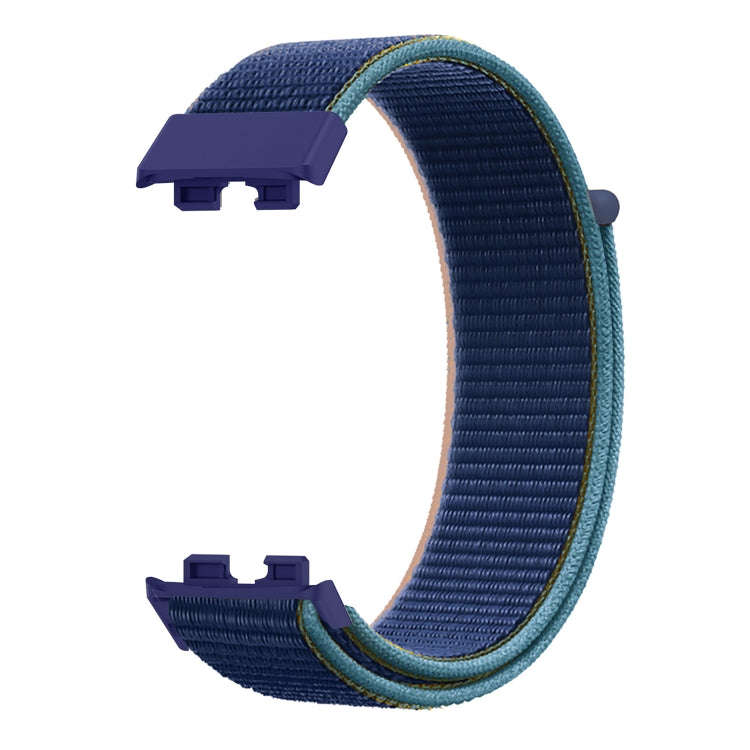 For Huawei Band 8 16mm Woven Nylon Loop Watch Band(Dark Army Blue)