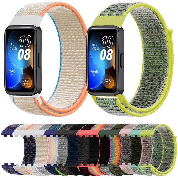 For Huawei Band 8 16mm Woven Nylon Loop Watch Band(Red Black)