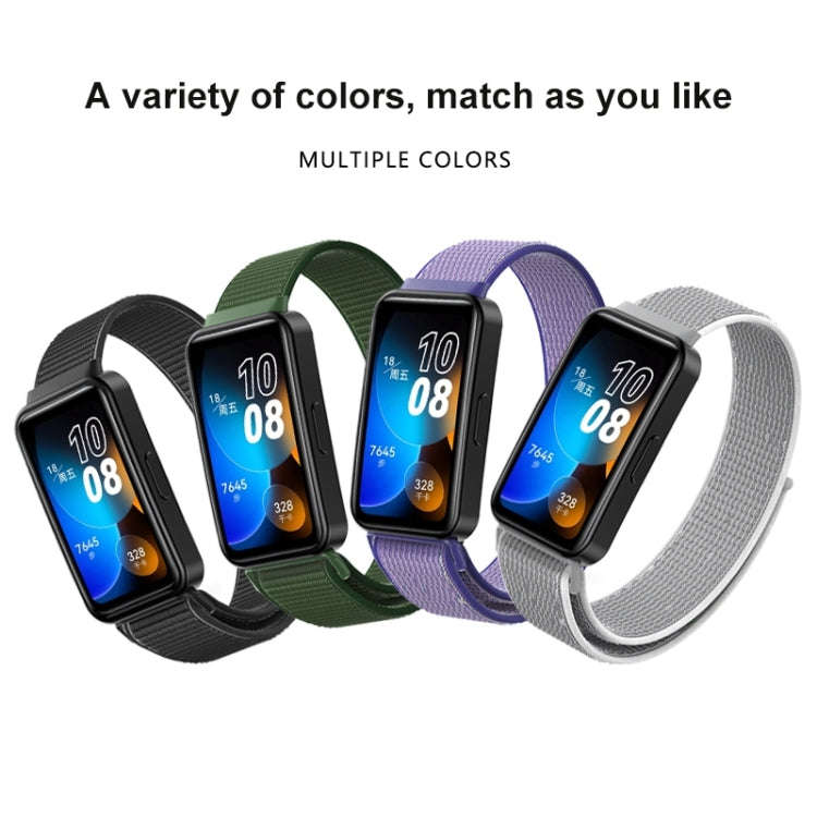 For Huawei Band 8 16mm Woven Nylon Loop Watch Band(Red Black)