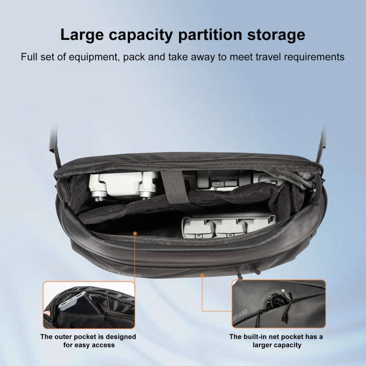 STARTRC Portable Shoulder Waterproof Drone Bag For DJI OM6 / Mini 3 / Mini 3 Pro / Mini 2(Black)