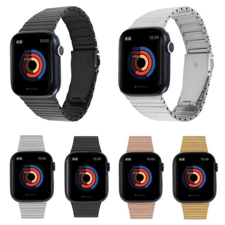 Ocean Metal Replacement Watch Band For Apple Watch SE 2023 44mm(Rose Gold)