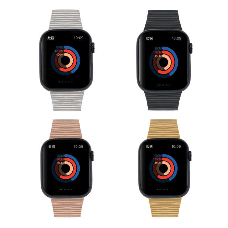 Ocean Metal Replacement Watch Band For Apple Watch SE 2023 44mm(Rose Gold)