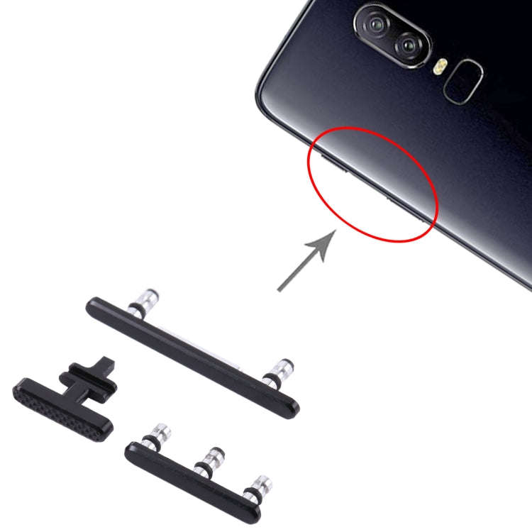 For OnePlus 6 Power Button + Volume Control Button(Jet Black)
