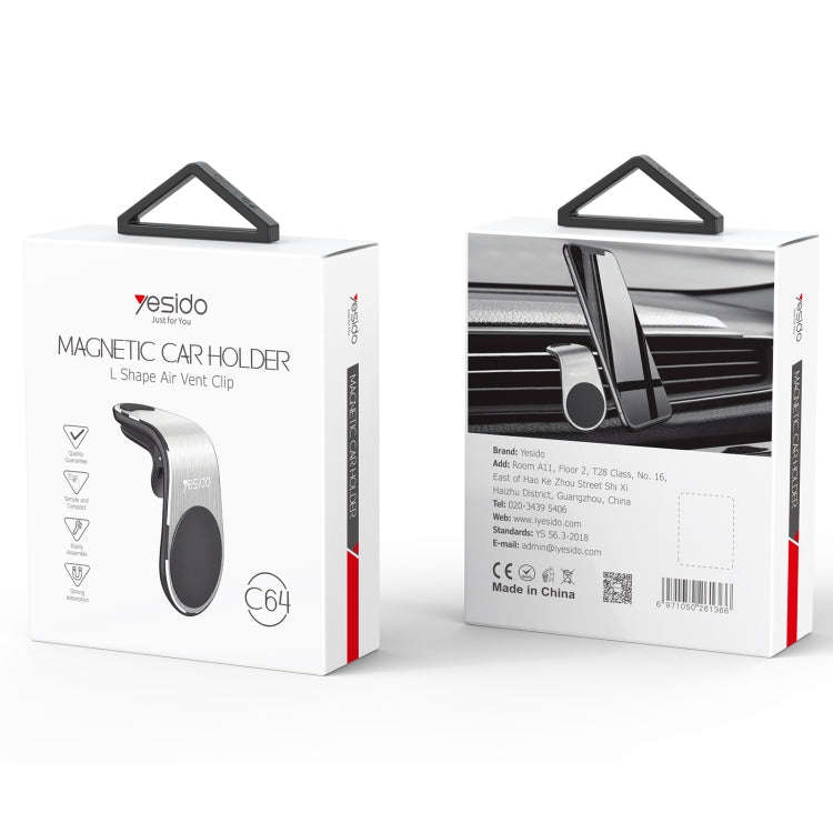 Yesido C64 Car Air Vent Strong Magnetic Phone Holder(Black)