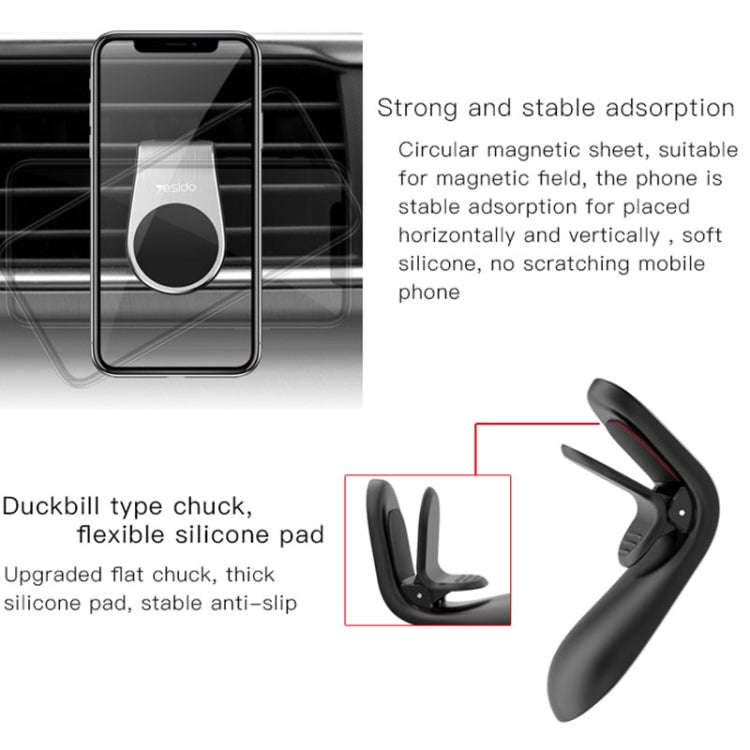 Yesido C64 Car Air Vent Strong Magnetic Phone Holder(Black)
