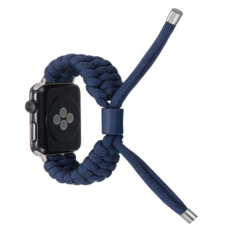 Stretch Plain Silicone Bean Watch Band For Apple Watch 9 45mm(Navy Blue)
