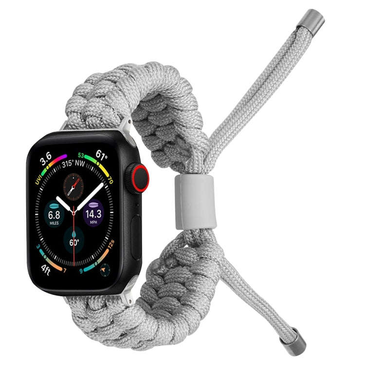Stretch Plain Silicone Bean Watch Band For Apple Watch 9 45mm(Grey White)