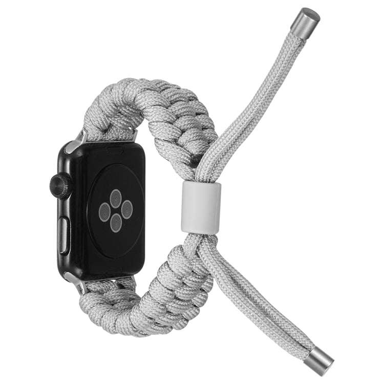Stretch Plain Silicone Bean Watch Band For Apple Watch 9 45mm(Grey White)