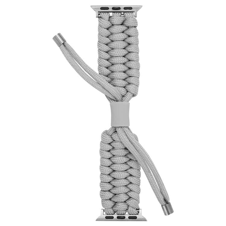 Stretch Plain Silicone Bean Watch Band For Apple Watch 9 45mm(Grey White)