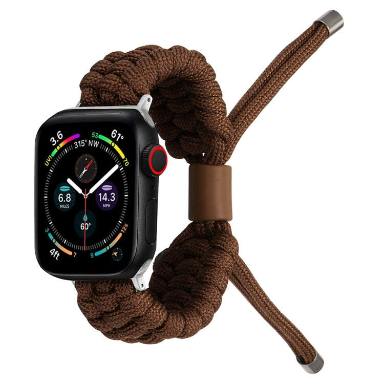 Stretch Plain Silicone Bean Watch Band For Apple Watch 9 45mm(Coffee Brown)