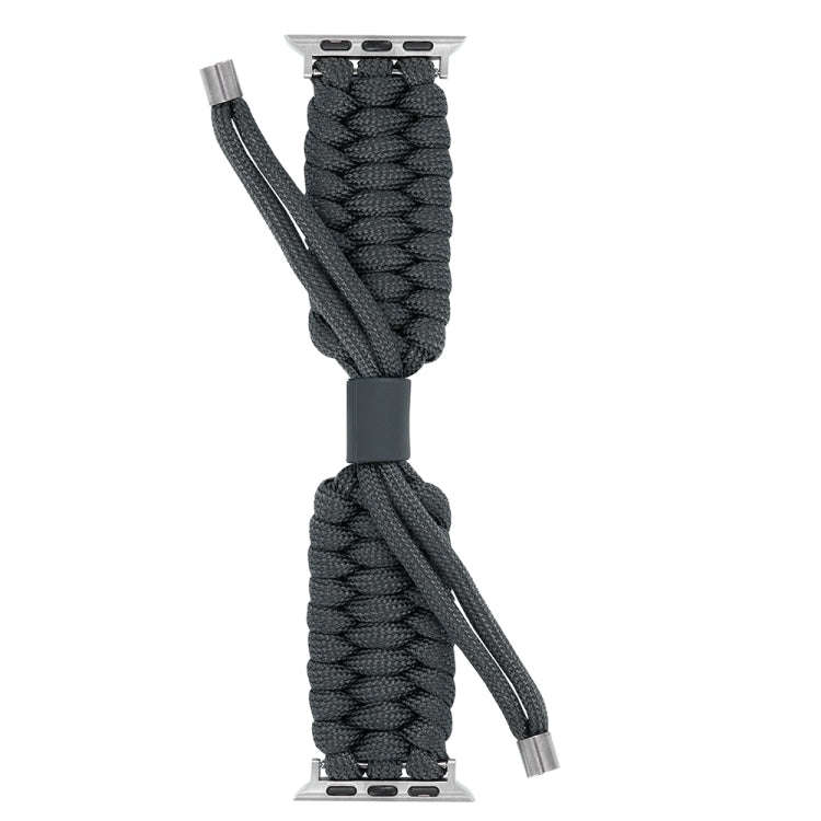 Stretch Plain Silicone Bean Watch Band For Apple Watch 9 45mm(Dark Grey)