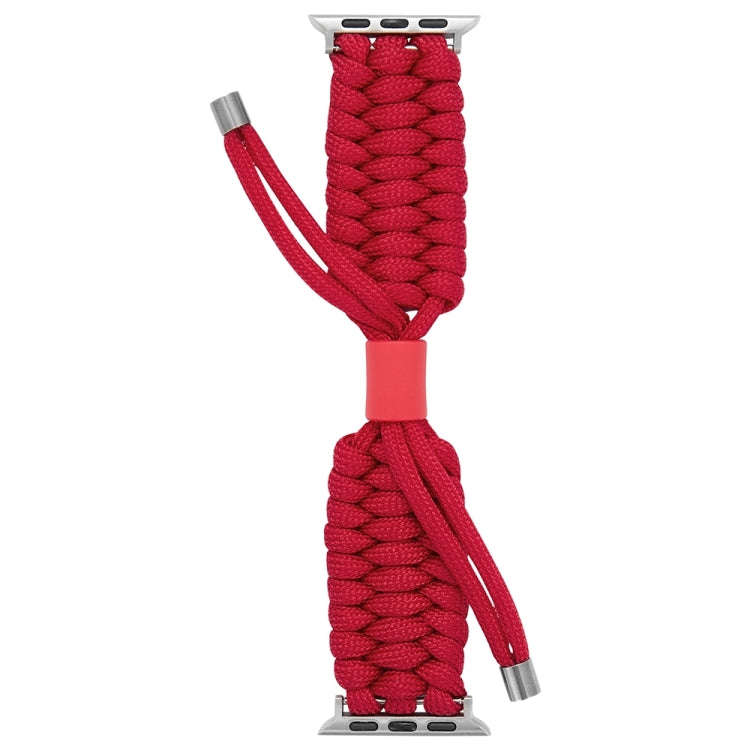Stretch Plain Silicone Bean Watch Band For Apple Watch 9 41mm(Red)