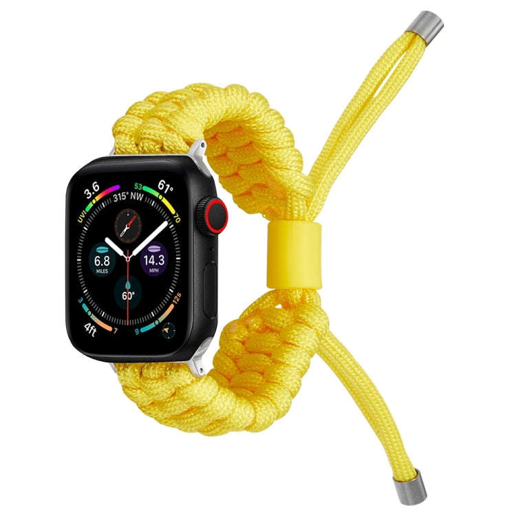 Stretch Plain Silicone Bean Watch Band For Apple Watch 9 41mm(Yellow)