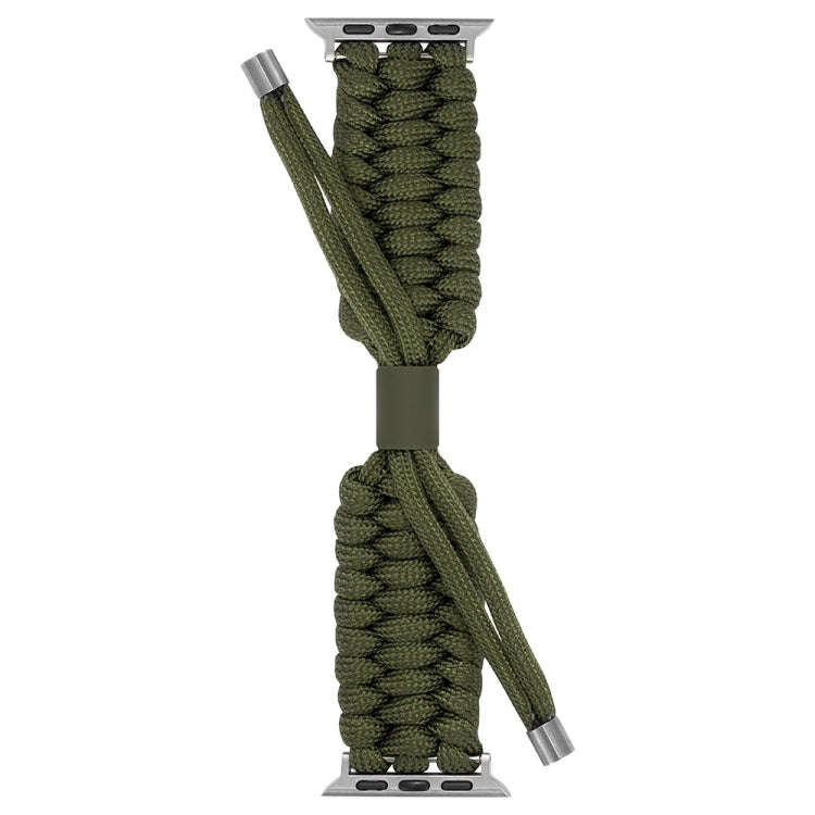 Stretch Plain Silicone Bean Watch Band For Apple Watch 9 41mm(Army Green)